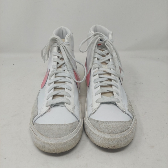 Nike Blazer Mid Top 77 White Pink Leather Sneakers Streetwear CZ1055-144 Sz 8.5 - Picture 2 of 9